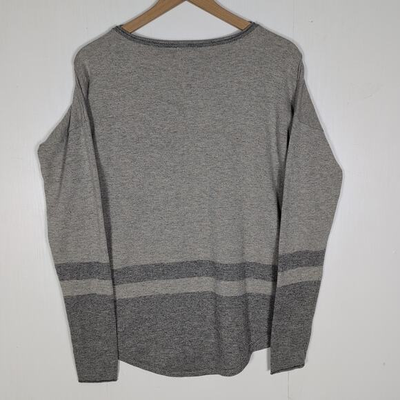 Smartwool Akamina Crew Neck Sweater Women’s M Gray Pocket Stripe Merino Wool - Picture 2 of 15
